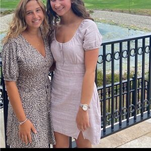 Abercrombie & Fitch Light Brown Ribbed Mini Dress